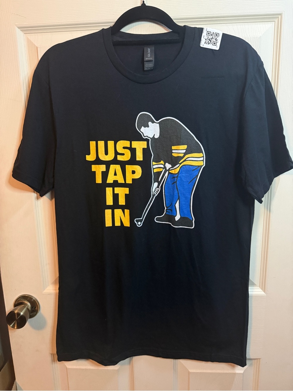 Happy Gilmore Just Tap It In Black Graphic T-shirt Unisex Size Medium Gildan